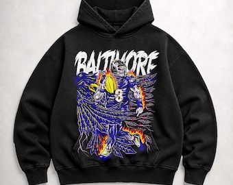 Vintage Lamar Jackson Football Hoodie, Baltimore Football Heavy Hoodie, Oversized Washed Sweatshirt, Unisex Shirt,Gift for him Gift for her.