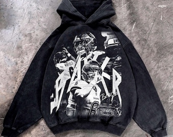 Vintage Baker Mayfield gebleekte kunst hoodie, Tampa Bay zwaar voetbal T-shirt, oversized sweater, uniseks shirt, cadeau voor hem Cadeau voor haar.