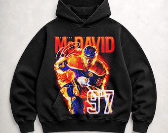 Vintage Connor McDavid T-shirt, Edmonton Ice Hockey Heavy Hoodie, Oversized Washed Sweatshirt, Unisex Shirt,Gift for him Gift for her.