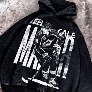 Vintage Cale Makar Bleached Hoodie, Colorado Ice Hockey Heavy T-shirt, Oversized Washed Sweatshirt, Unisex Shirt,Gift for him Gift for her