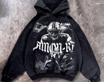 Moletom vintage Amon Ra St marrom desbotado, camiseta pesada do Detroit Football, moletom grande, camisa unissex, presente para ele, presente para ela.