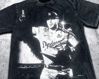Freddie Freeman gebleekt T-shirt, Los Angeles Baseball zware hoodie, oversized gewassen sweater, uniseks shirt, cadeau voor hem Cadeau voor haar.
