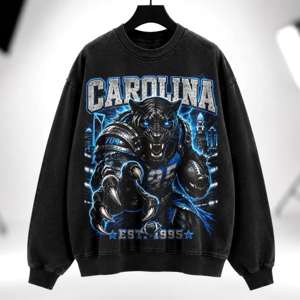 Vintage Carolina Football Shirt, 704 Warrior Graphic Tee, Americana Streetwear, Washed Black Oversized T Shirt Crewneck Hoodie Gift.