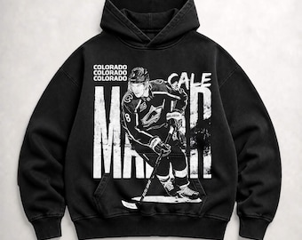 Vintage Cale Makar Bleached Hoodie, Colorado Ice Hockey Heavy T-shirt, Oversized Washed Sweatshirt, Unisex Shirt,Gift for him Gift for her