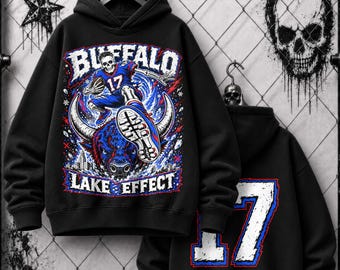 Camiseta vintage de futebol americano Buffalo, camiseta streetwear inspirada em Josh Allen, moletom com capuz e estampa escura, moletom retrô de gola redonda, presente unissex.