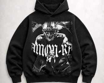 Vintage Amon Ra St Brown Bleached Hoodie, Detroit Football Heavy T-shirt, Oversized Sweatshirt, Unisex Shirt,Gift for him Gift for her.