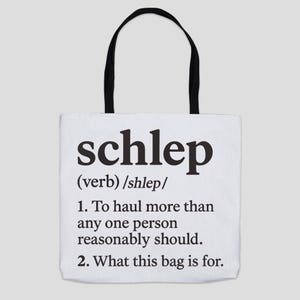 Schlep Definition Organic Canvas Tote Bag: Jewish Humor image 3