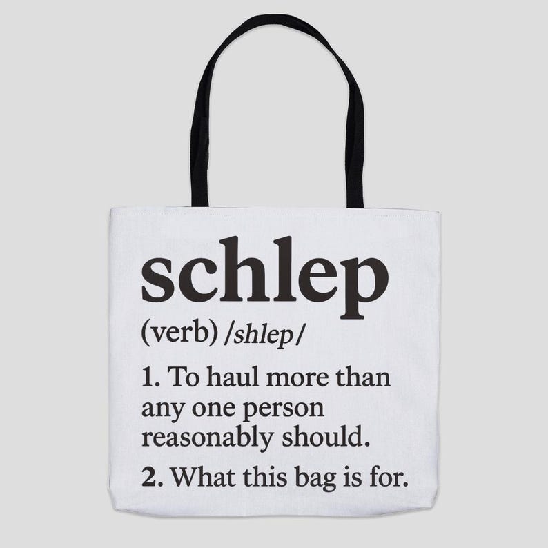 Schlep Definition Organic Canvas Tote Bag: Jewish Humor image 3