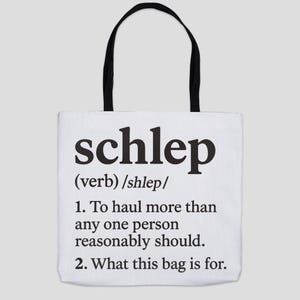 Schlep Definition Organic Canvas Tote Bag: Jewish Humor image 2