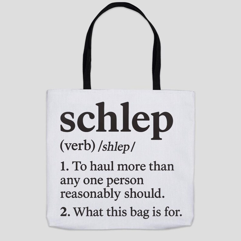 Schlep Definition Organic Canvas Tote Bag: Jewish Humor image 2