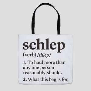 Schlep Definition Organic Canvas Tote Bag: Jewish Humor image 6