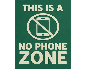 No Phone Zone Classroom Poster - Chalkboard Style School Sign (8x10 & 16x20)