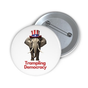Pin político anti-Trump: Elefante con sombrero del Tío Sam