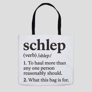 Schlep Definition Organic Canvas Tote Bag: Jewish Humor image 5