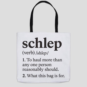 Schlep Definition Organic Canvas Tote Bag: Jewish Humor image 1