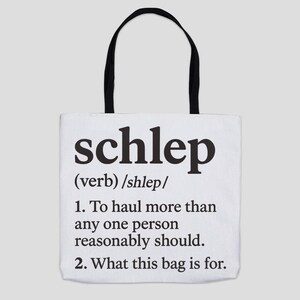 Schlep Definition Organic Canvas Tote Bag: Jewish Humor image 4