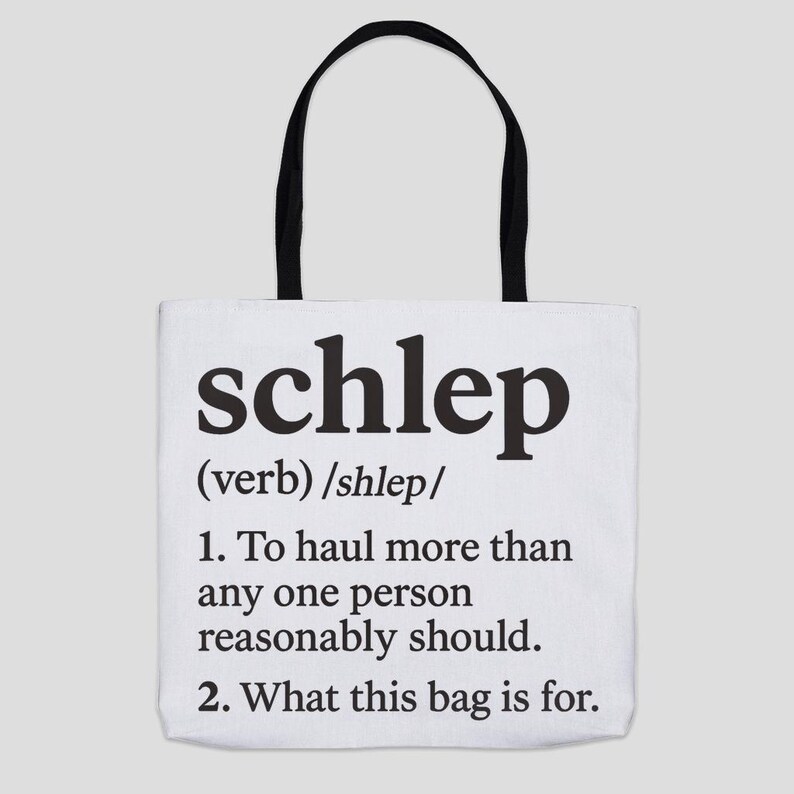 Schlep Definition Organic Canvas Tote Bag: Jewish Humor image 4