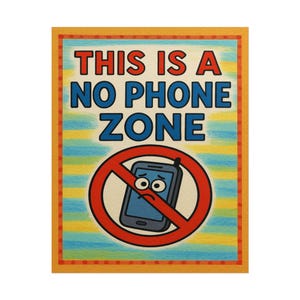 No Phone Zone Classroom Poster, Cellphones Not Allowed in Class, No Phone Zone Posters, Classroom Signage, Digital Detox Reminder