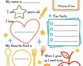 All About Me Printable Worksheet – Fun Back-to-School Activity for Kids