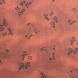 Lisa Liffick Designs Honey and Me Witch If The Shoe Fits Burnt Orange Fabric image 1