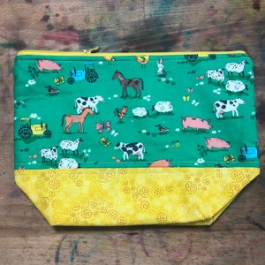 Farm Animals Zipper Project Bag