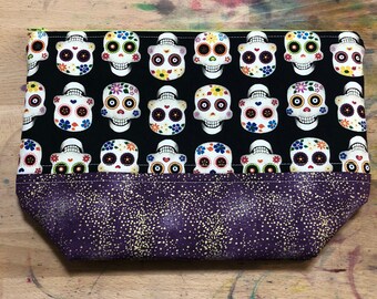 Sugar Skulls/Day of the Dead Zipper Project Bag
