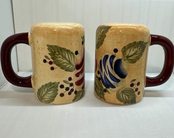 Colorful Hand Painted Mug Shaped Ceramic Salt & Pepper Shakers