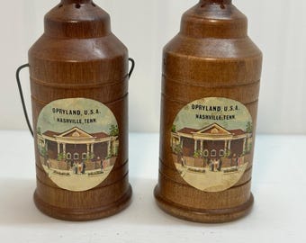 Vintage Opryland USA Nashville Tennessee Wooden Salt & Pepper Shakers