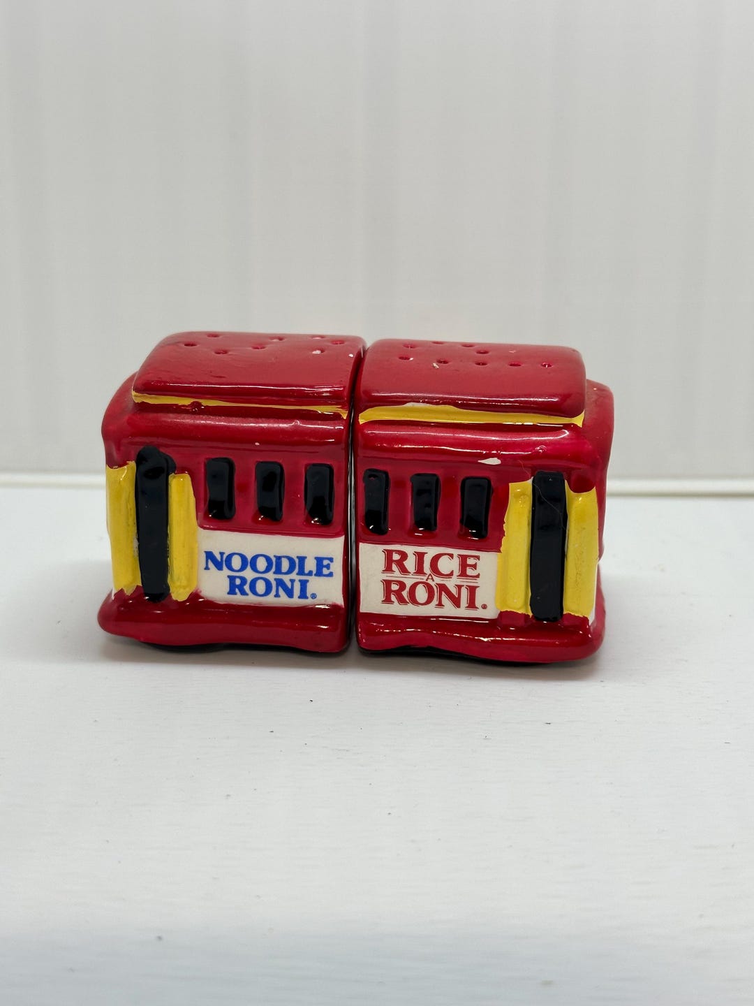 Vintage Rice A Roni Label Vintage Rice Roni / Noodle Roni Cable Street Car Ceramic Salt & Pepper ...