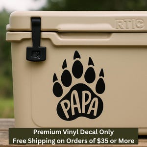 Adesivo de Papai Urso – Adesivo de Caminhão, Refrigerador ou Yeti para o Pai | Presente de Dia dos Pais | Adesivo de Vinil de Caça