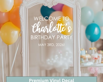 Custom Birthday Welcome Sign Decal – Personalized Party Decor