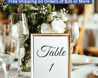 Elegant Vinyl Wedding Table Number Decals, DIY Reception Decor (Multiple Sizes)