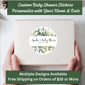 Personalized Baby Shower Stickers: Custom Favor Labels, USA Made
