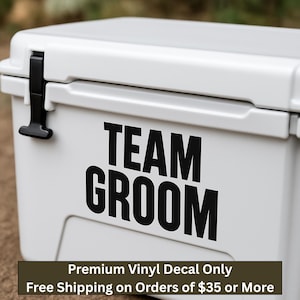 Calcomanía para novios: regalo de boda para padrinos, recuerdo de despedida de soltero, etiqueta para nevera o termo, calcomanía de vinilo para hombres.