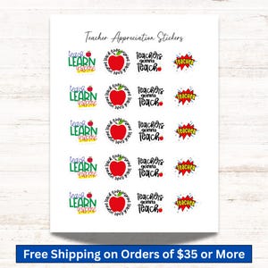 Teacher Appreciation Stickers: Fun Classroom Planner Decals