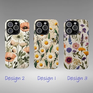 Floral Phone Case with Tough Protective Cover | iPhone, Samsung | Vibrant Flower Design