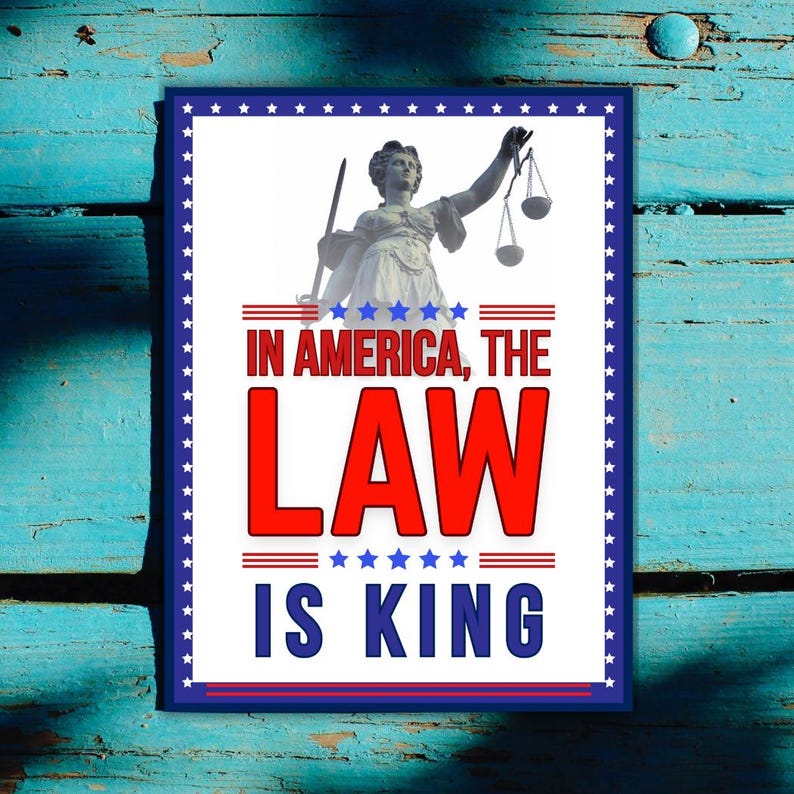 In America Law is King Print: Patriotic Poster, Don't Tread on Me ...