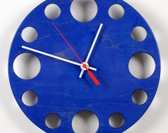 POP Clock in Blue, 10" modern wall clock