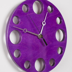 POP Clock in Purple, 10 Modern Wall Clock image 2