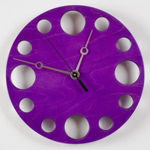 POP Clock in Purple, 10 Modern Wall Clock image 1