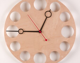 POP Clock in Maple, 18" Modern Wall Clock