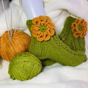 Wool warm hand knitted socks - Winter Socks-Knitted Socks- Winter Slippers- Handknit Socks - Wool Socks - Wool Slippers, natural wool socks;