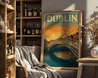 Dublin Irland Poster | Ha'penny Bridge Design (Digitaler Download)
