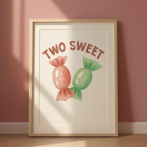 Two Sweet Candy Poster: Playful Nursery Kitchen Art (Digital Download)