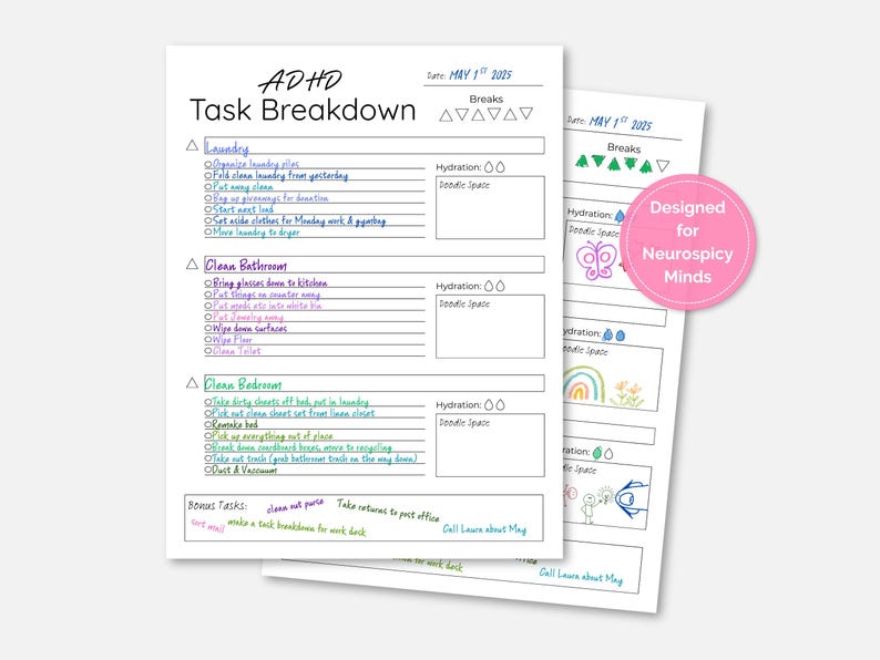 ADHD Task Tracker Printable, Minimalist To-do List (digital Download ...