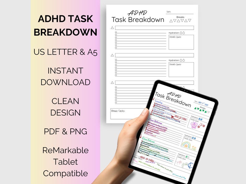 ADHD Task Tracker Printable, Minimalist To-do List (digital Download ...