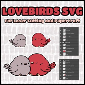 Lovebirds SVG-Datei für Lasercut, Papercraft, Cricut-Projekte & DIY-Handwerk