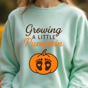 Pumpkin Baby Announcement | Growing a Little Pumpkin Fall Shirt Design | Baby Announcement Fall PNG file, Halloween Pregnancy Announcement.