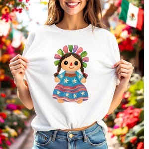 Watercolor Mexican Lele Doll PNG: Independence Day Clipart (Digital Download)