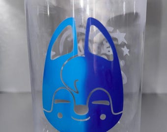 SKZOO Color Changing Vinyl 16 oz Acrylic Mason Jar Cup with Lid and Straw